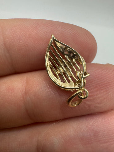 9ct gold ruby and diamond pendant