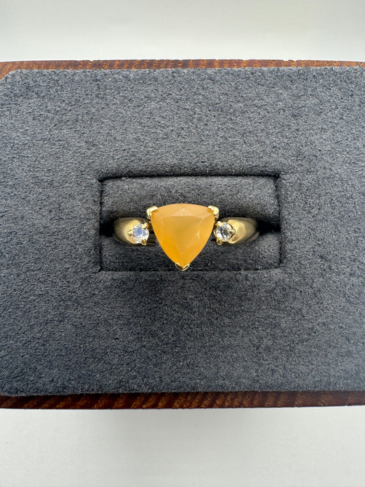 9ct gold quartz and zircon ring