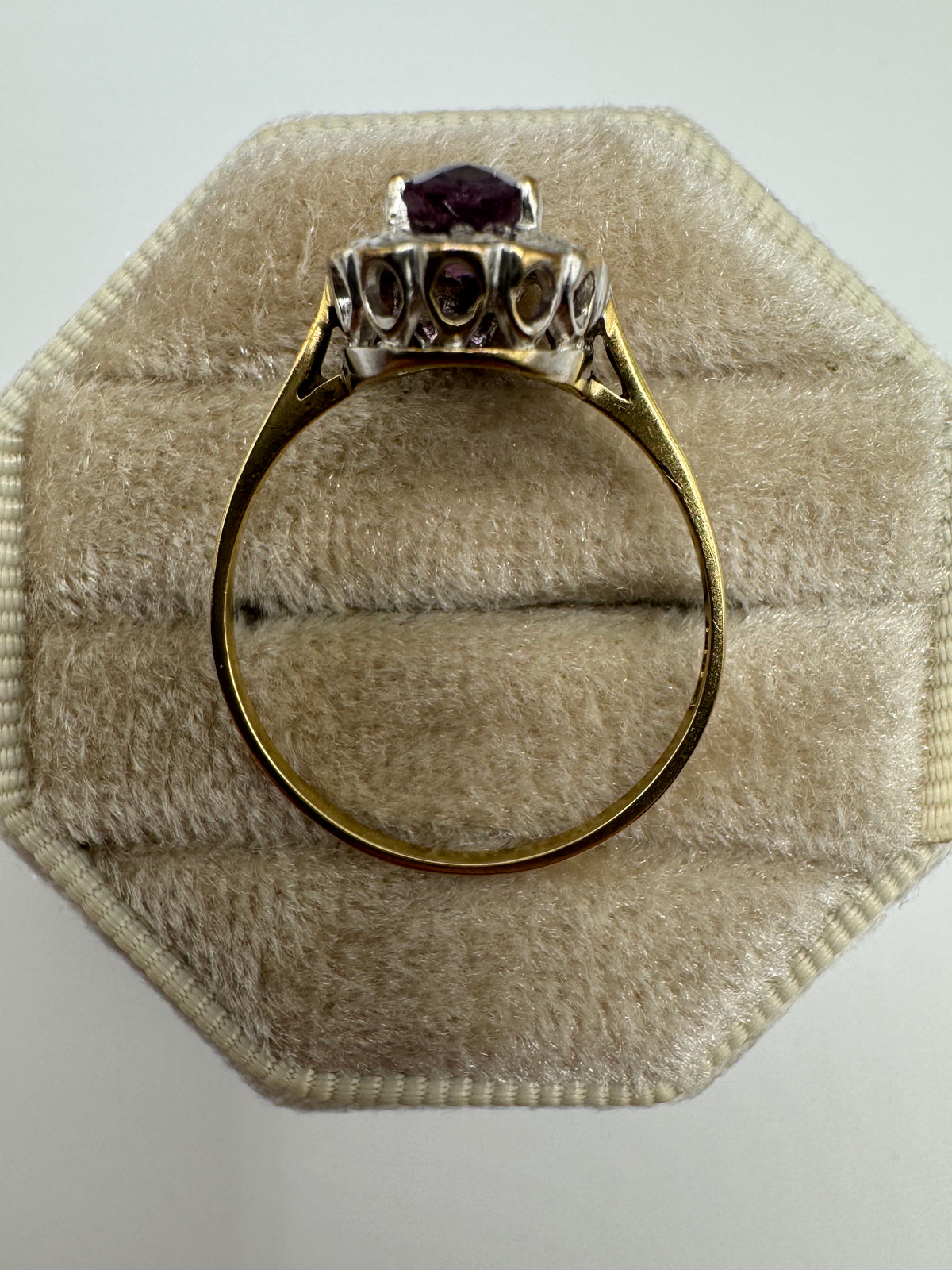 9ct gold amethyst and diamond ring