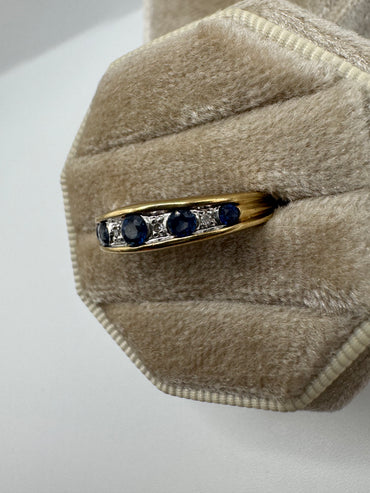 9ct gold sapphire and diamond ring