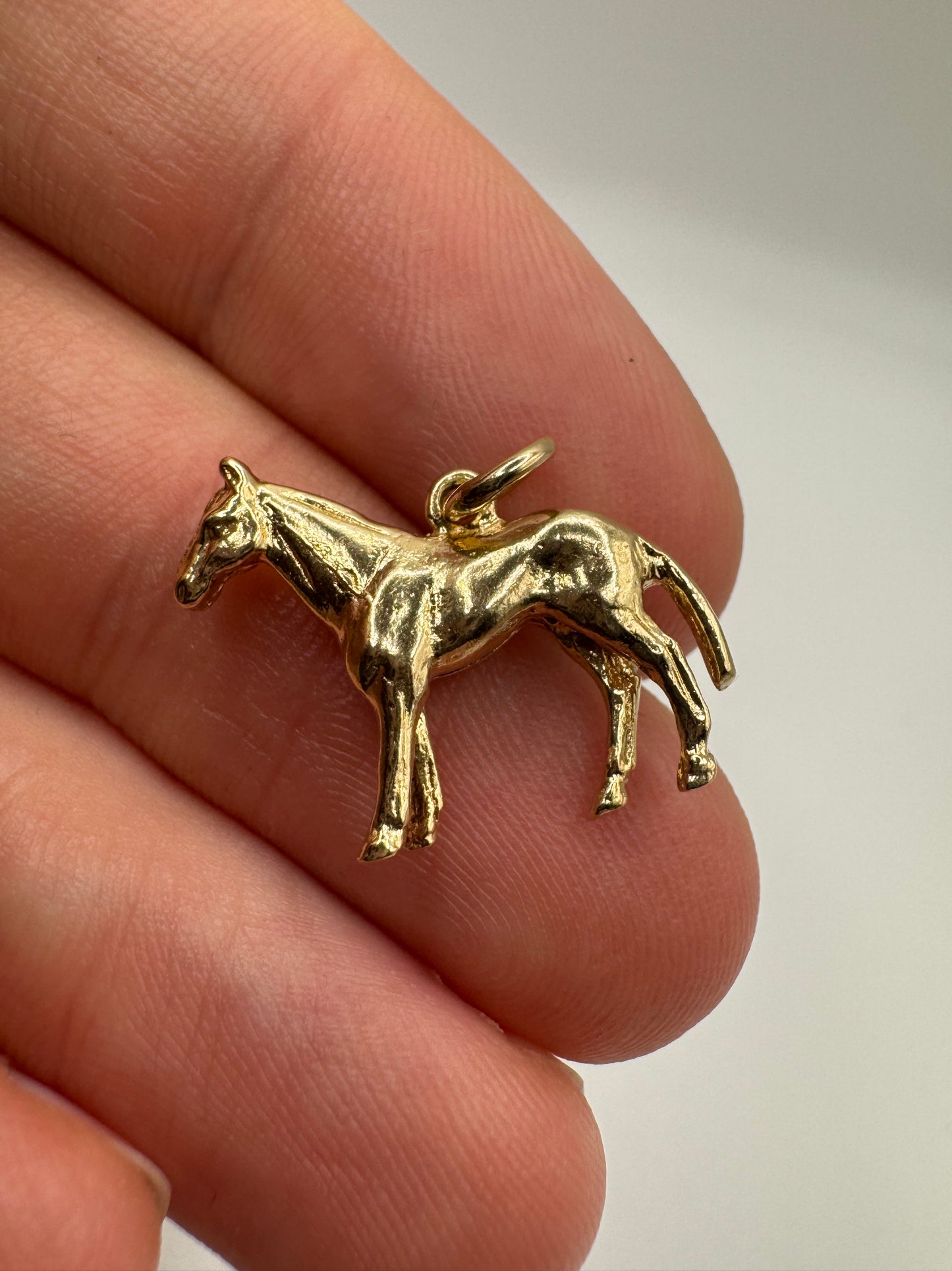 Solid 9ct gold horse charm