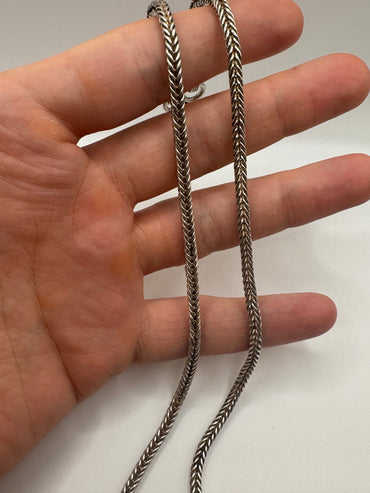 Silver wheat chain with S Clasp