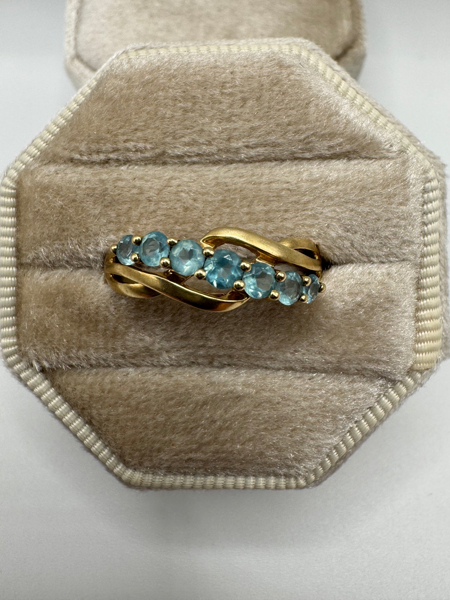 9ct gold blue apatite ring