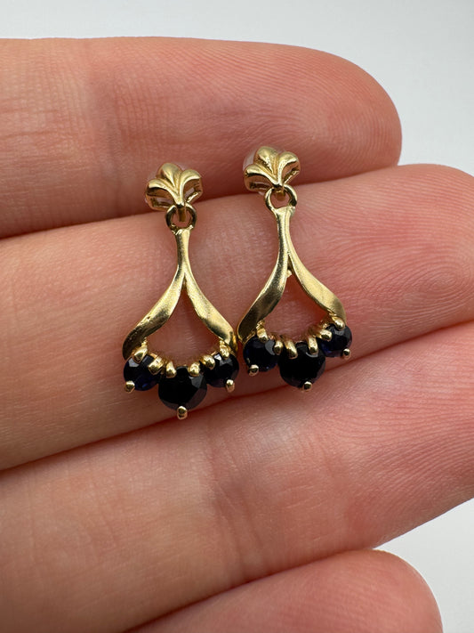 9ct gold sapphire earrings