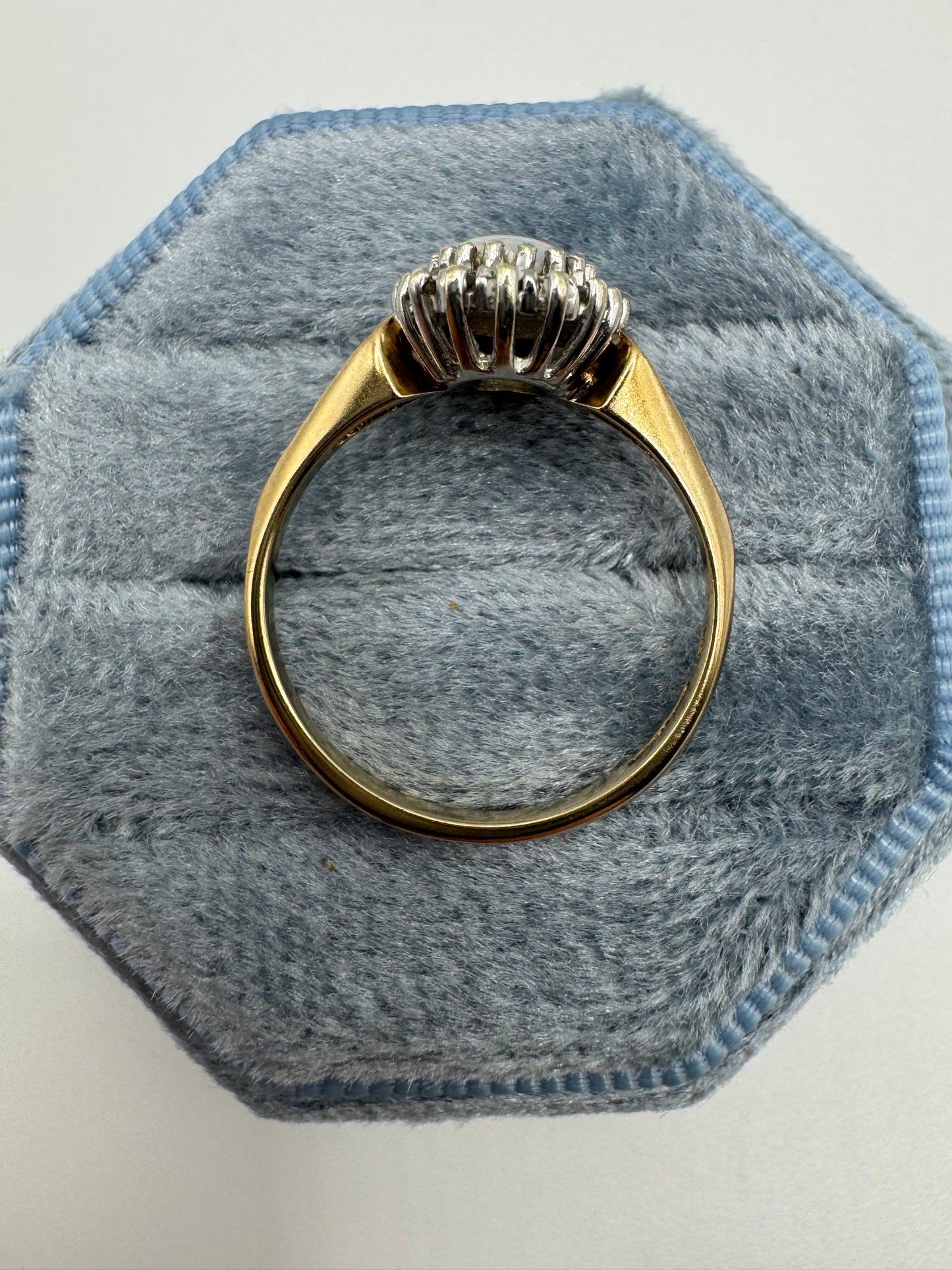9ct gold opal and diamond ring