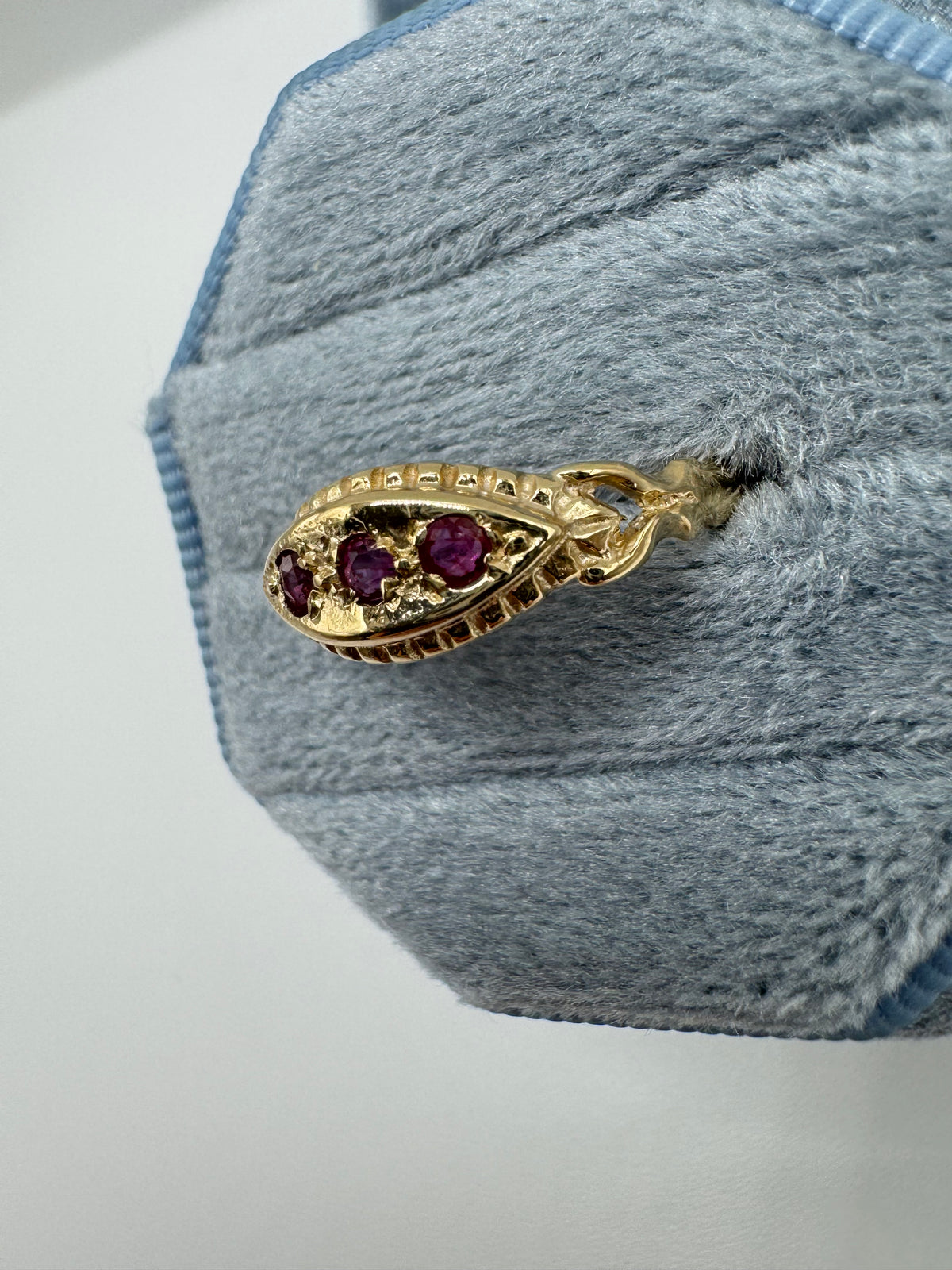 9ct gold ruby gypsy ring