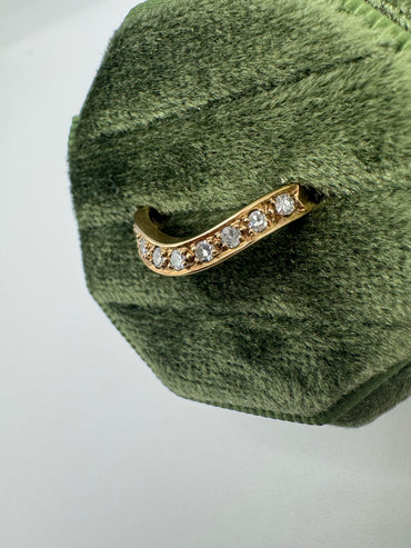 9ct gold diamond wishbone ring