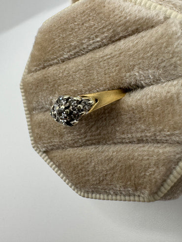 9ct gold diamond cluster ring
