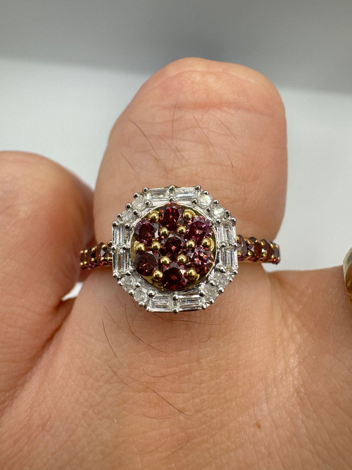 9ct gold 1ct diamond cluster ring