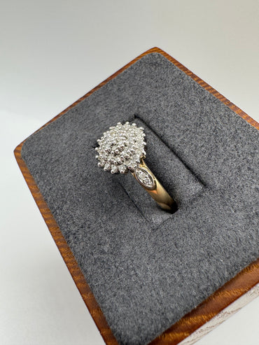 9ct gold diamond cluster ring