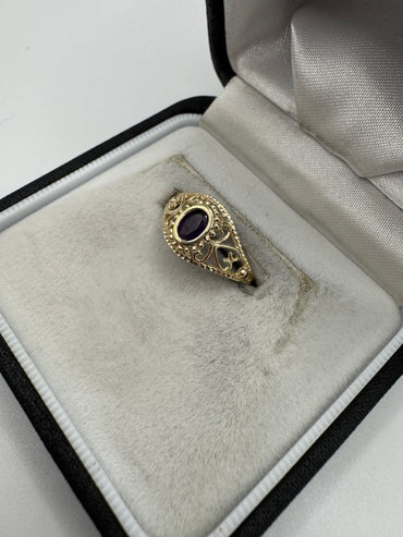 9ct gold amethyst ring