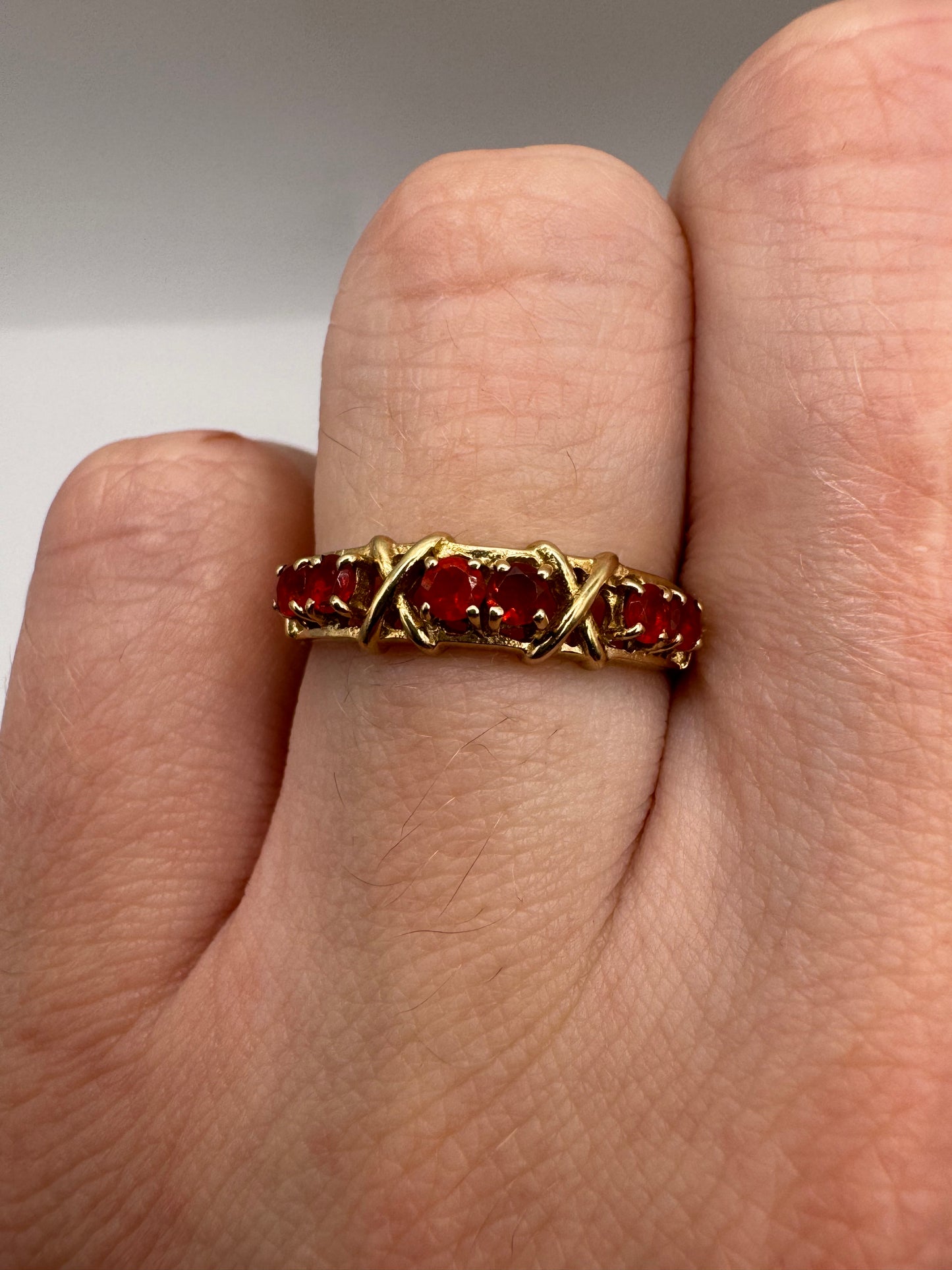 9ct gold fire opal ring