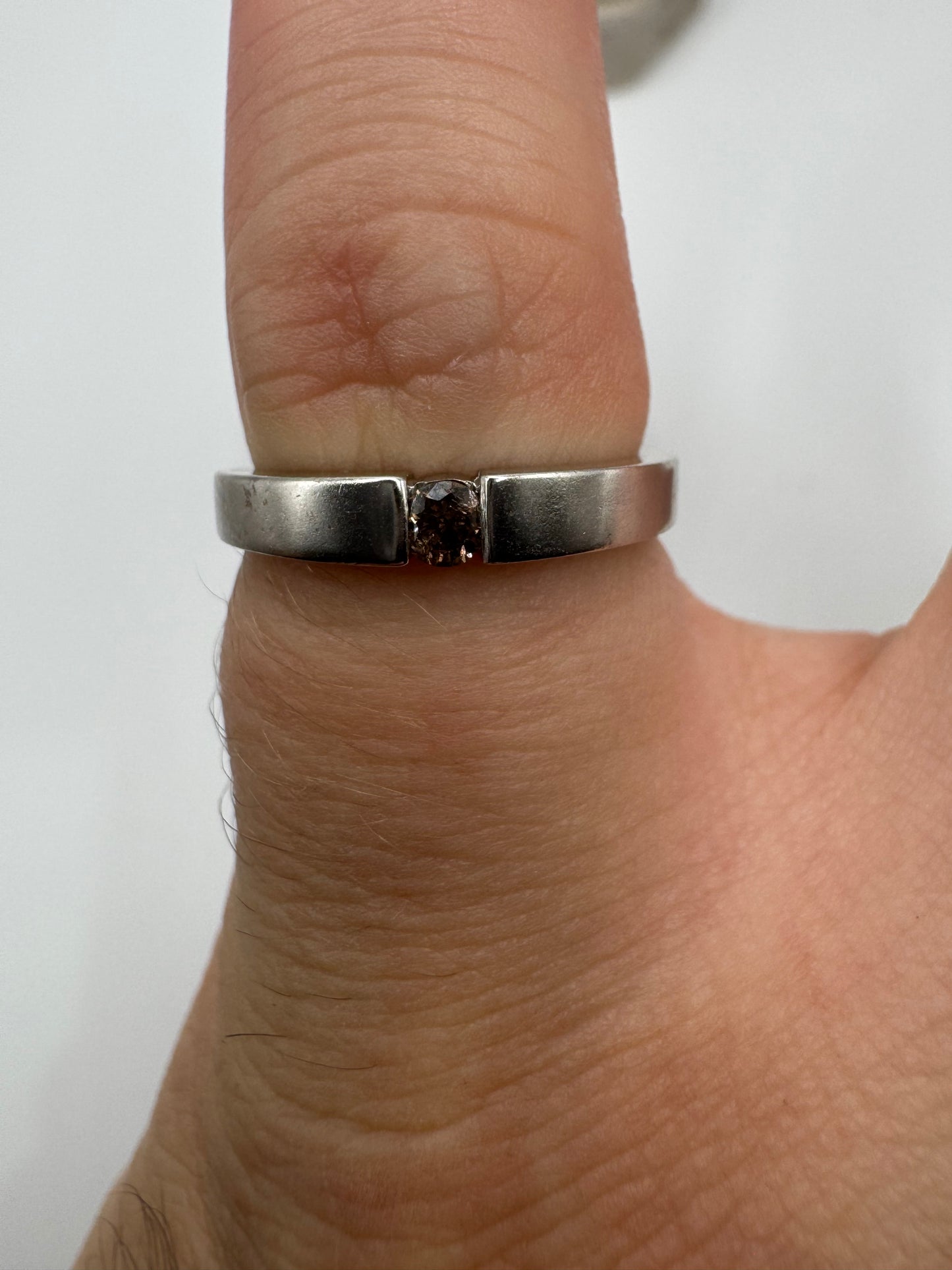 9ct white gold cognac diamond ring