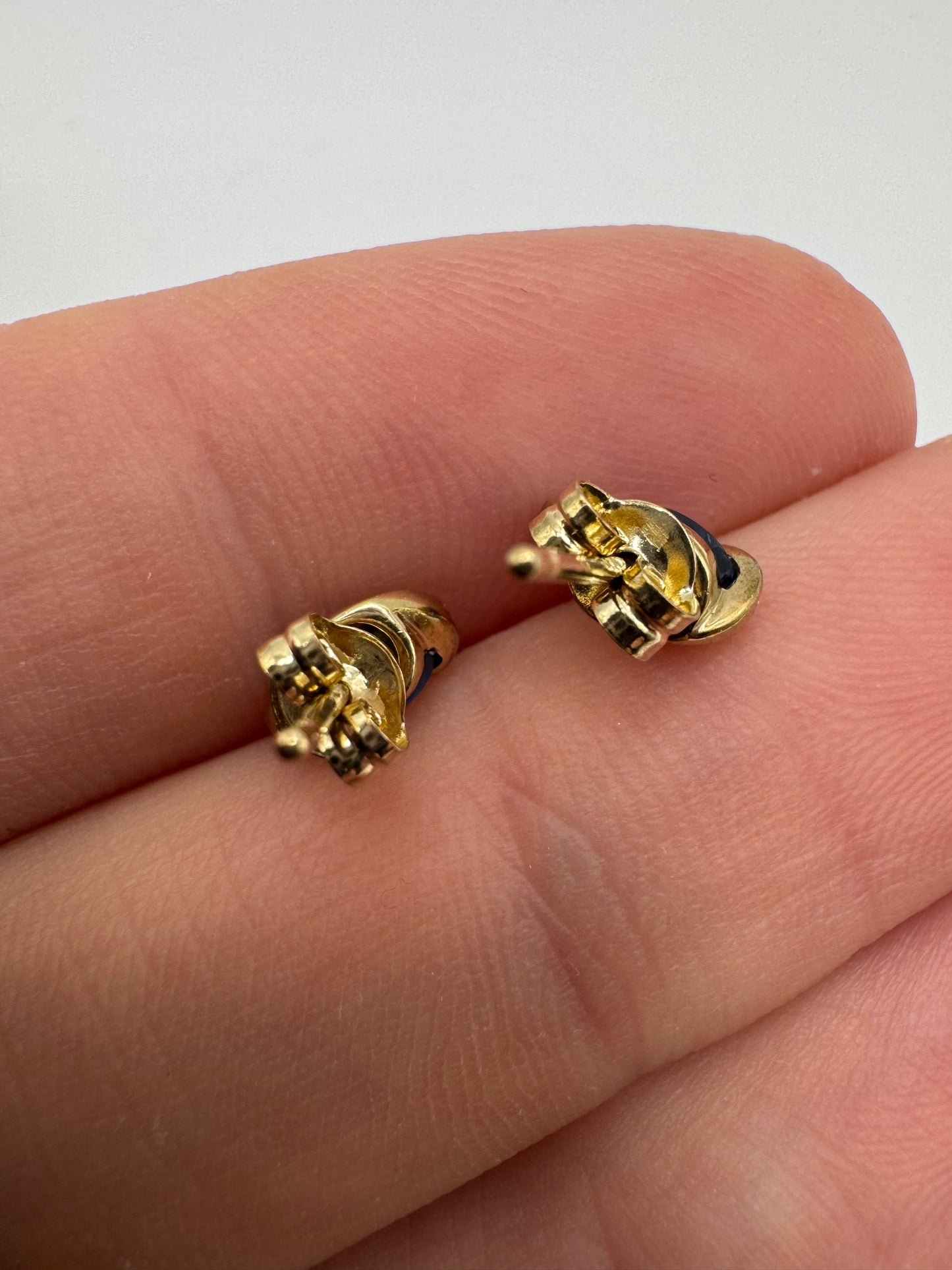 9ct gold sapphire and diamond earrings