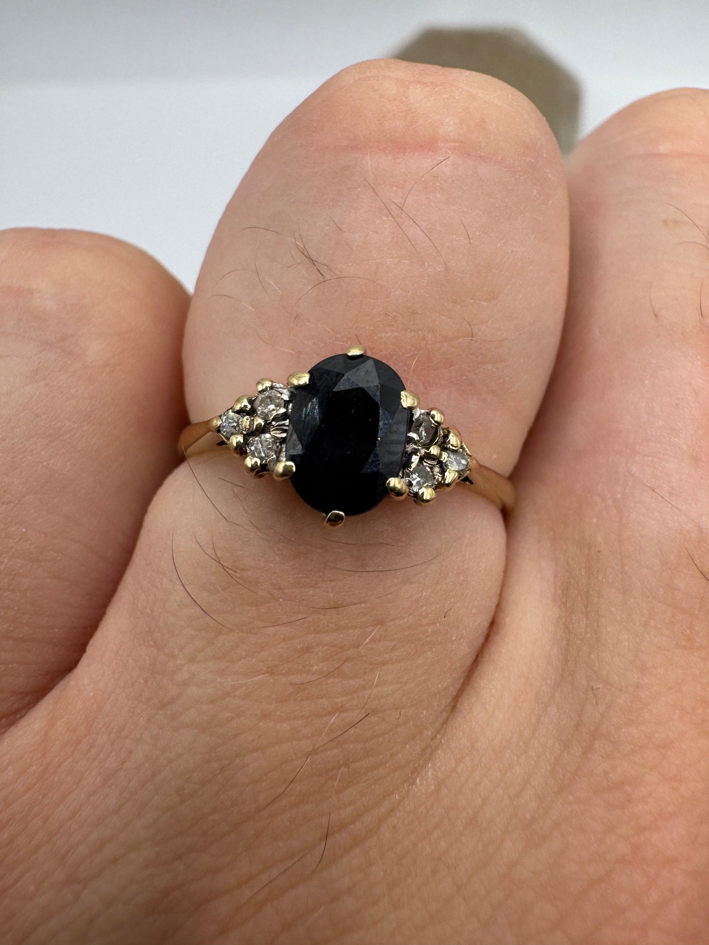 9ct gold sapphire and diamond ring