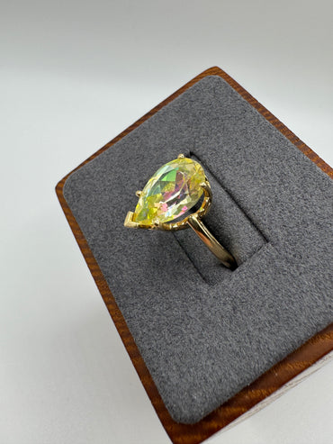14ct gold lemon quartz ring