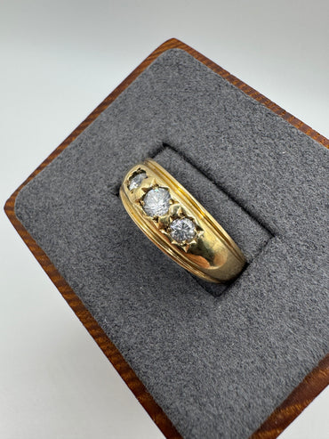 9ct gold cz gypsy ring