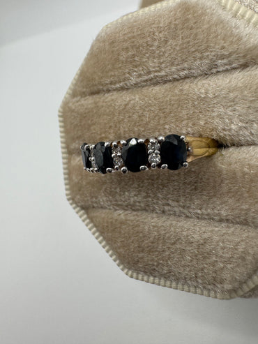 9ct gold sapphire and diamond ring
