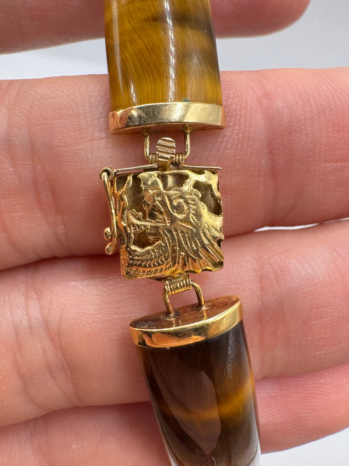 14ct gold tigers eye bracelet