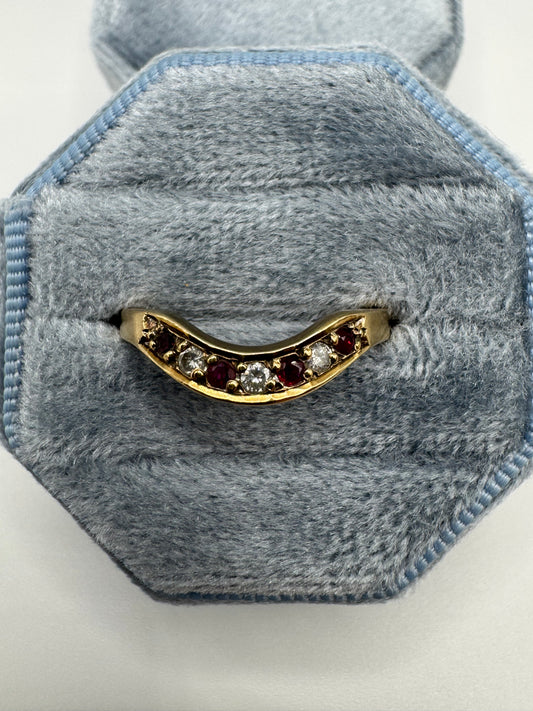 9ct gold ruby and diamond ring