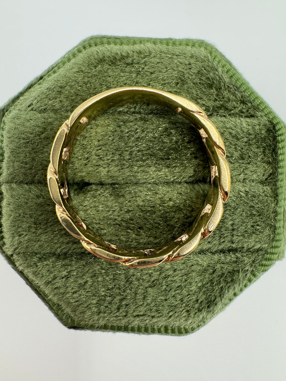 Heavy 9ct gold diamond link band