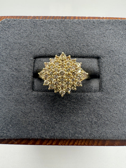 9ct gold diamond cluster ring