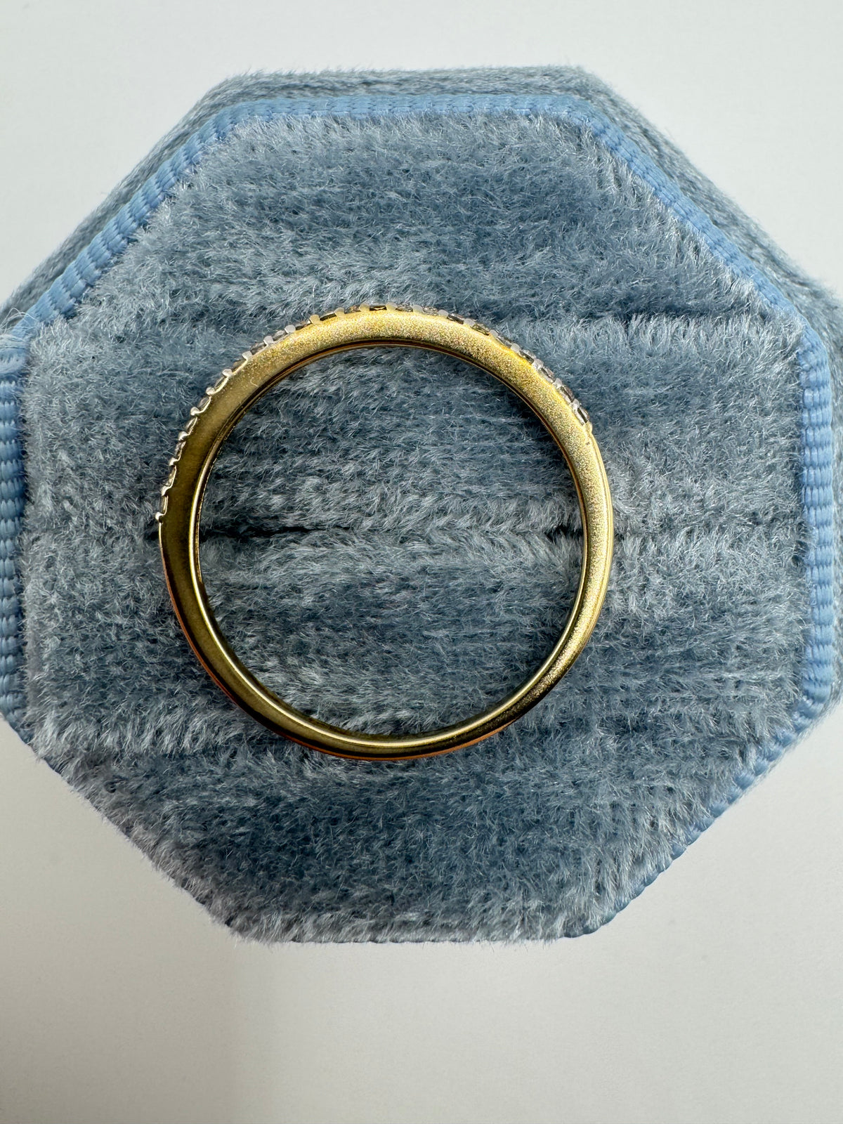 9ct gold zircon half eternity ring