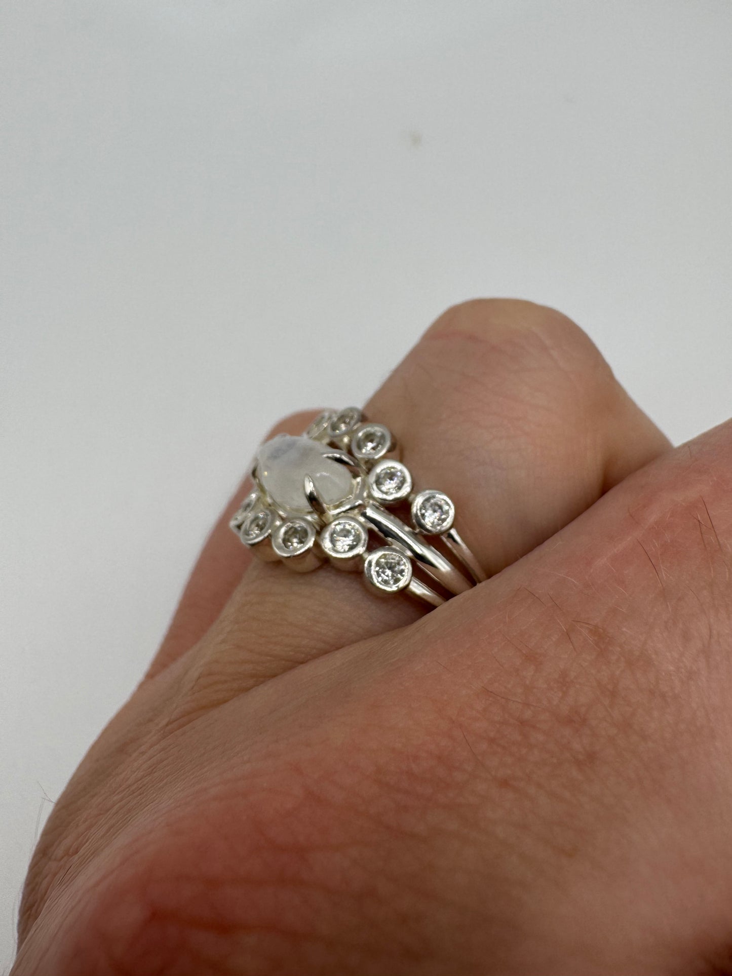 Silver quartz ring