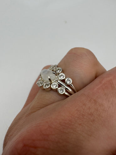 Silver quartz ring