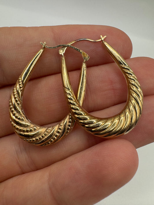 9ct gold creole earrings