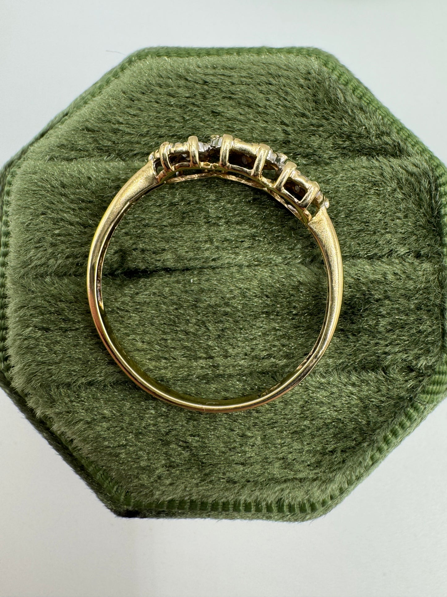9ct gold 25 point diamond cluster ring