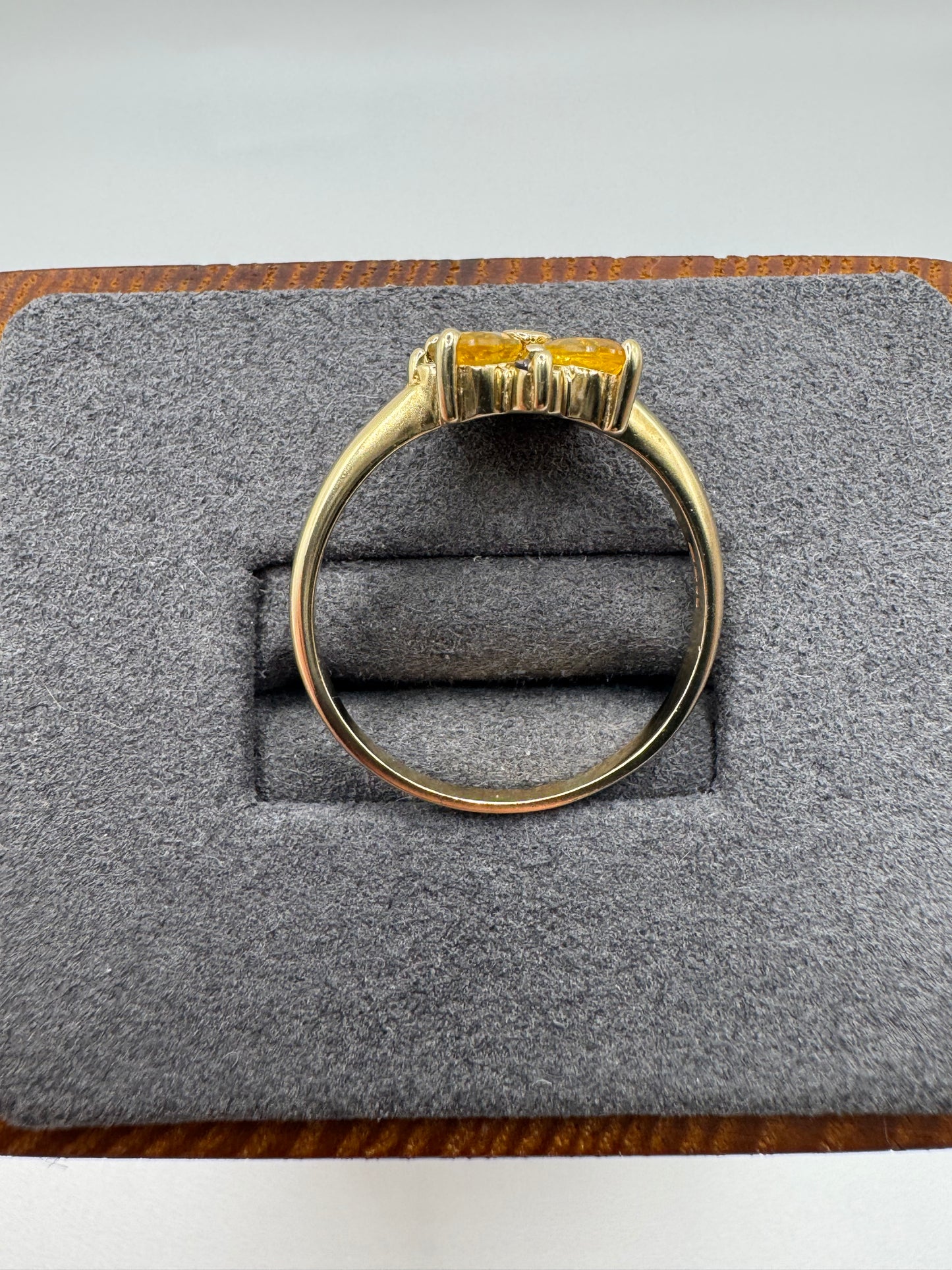 9ct gold multicoloured sapphire cluster ring