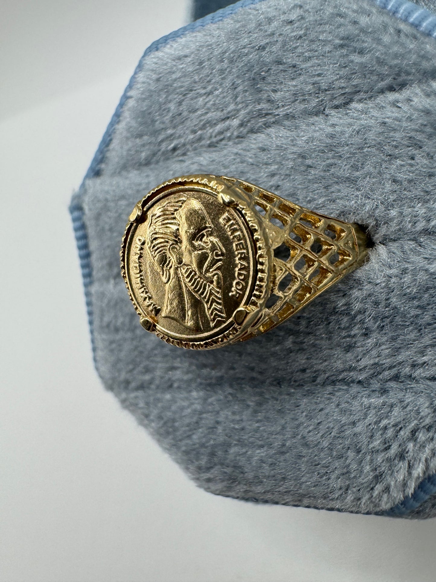 9ct gold coin ring