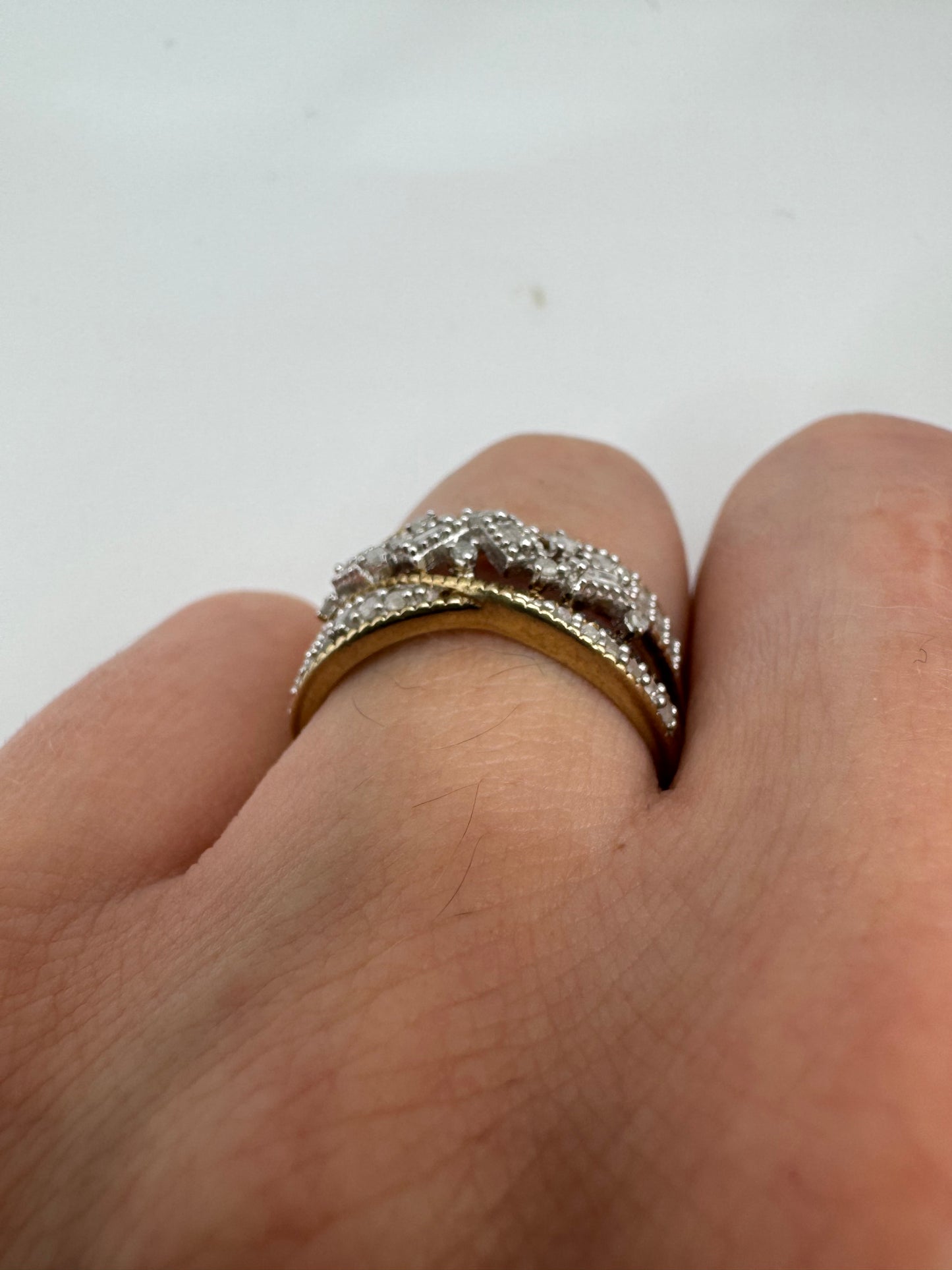 Silver diamond ring