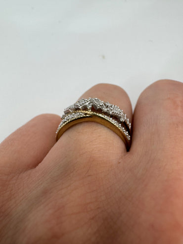 Silver diamond ring