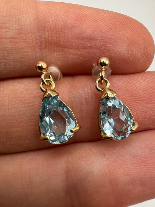 9ct gold topaz earrings