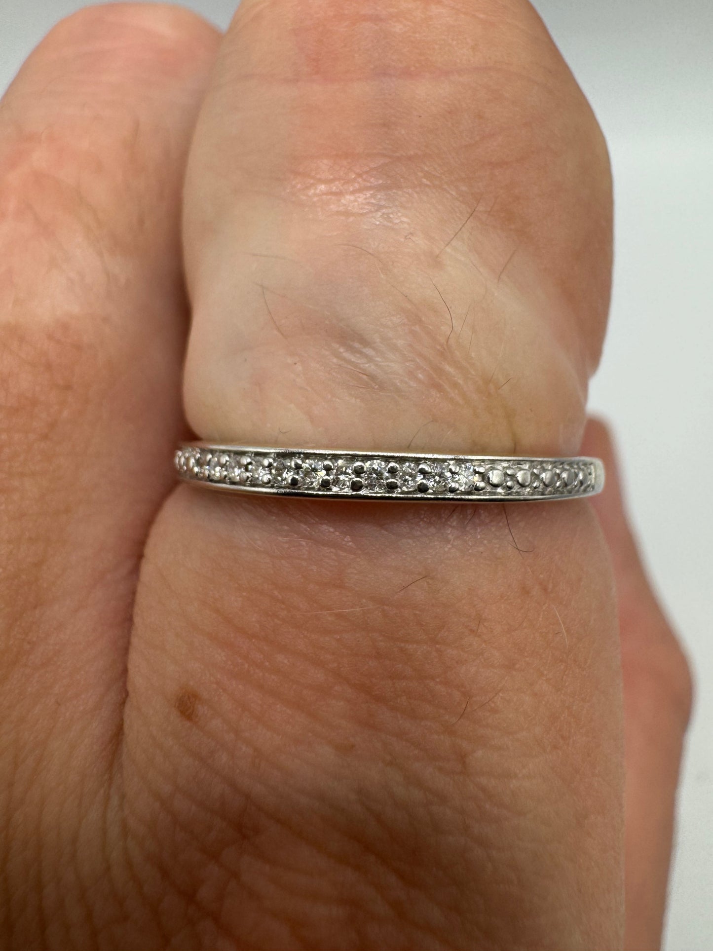 9ct white gold diamond half eternity ring