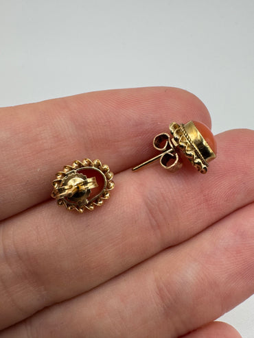 9ct gold coral earrings