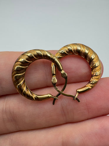 9ct gold creole earrings