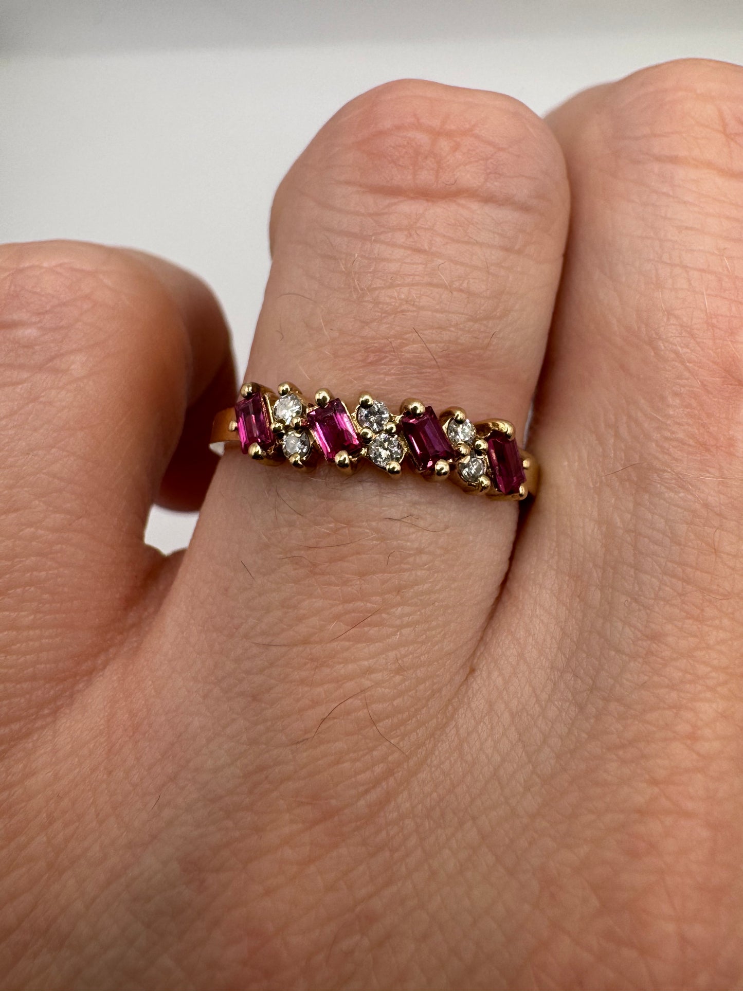 9ct gold ruby and diamond ring
