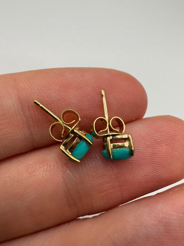 9ct gold turquoise earrings