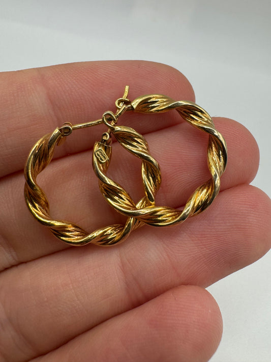 9ct gold creole earrings