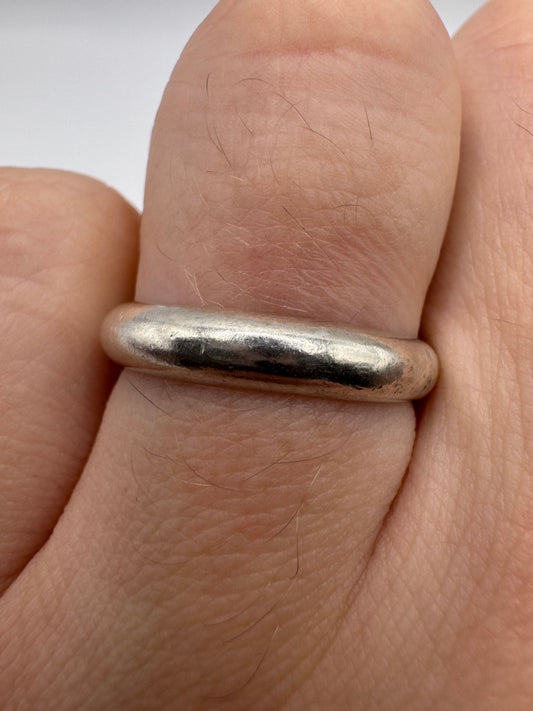 Silver wedding style band