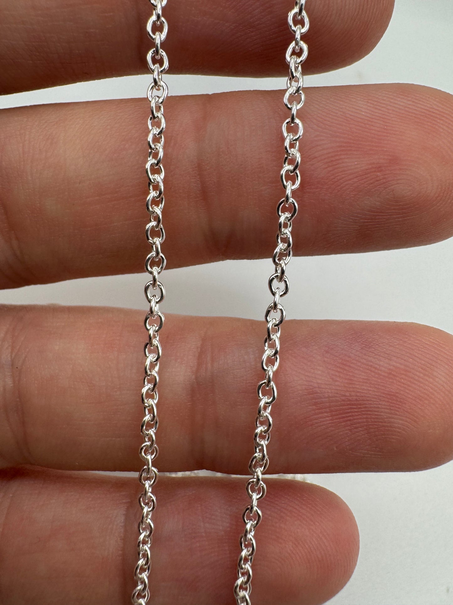 Silver cable link chain 16 22”