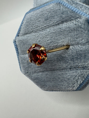 9ct gold red diamond solitaire ring