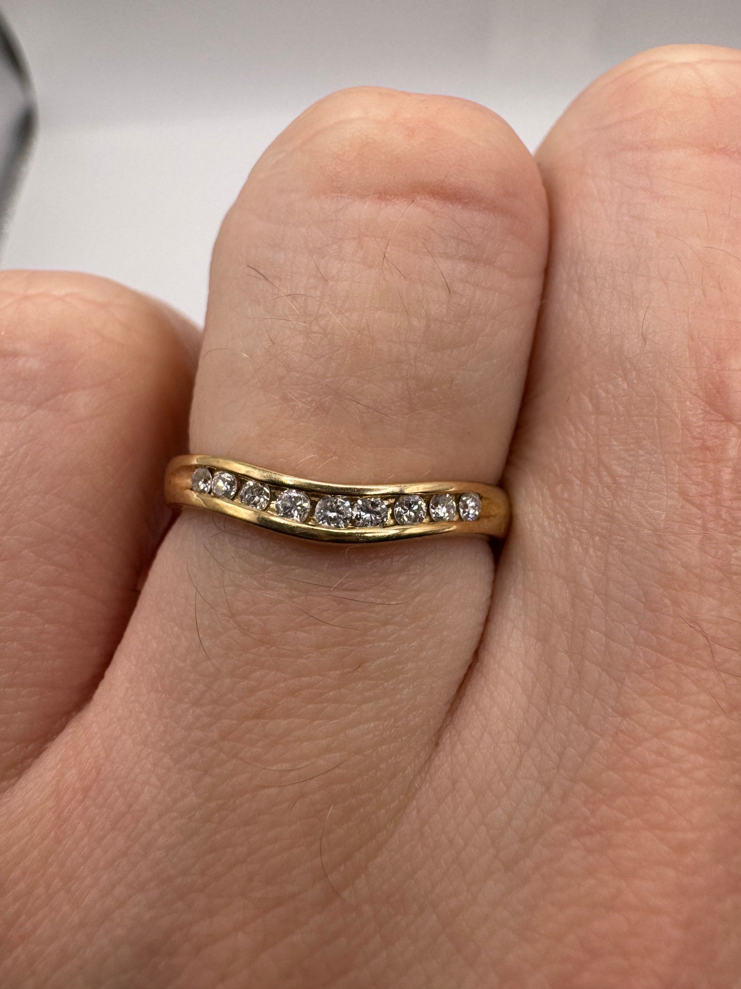 9ct gold diamond wishbone ring