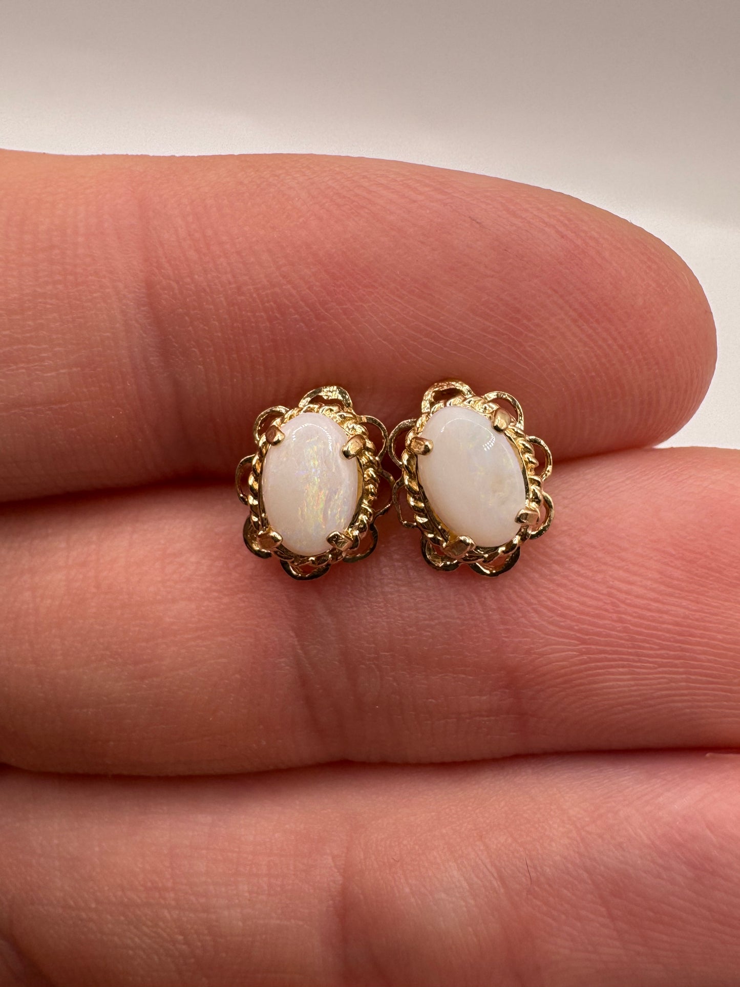 9ct gold opal earrings