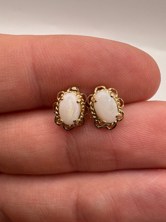 9ct gold opal earrings