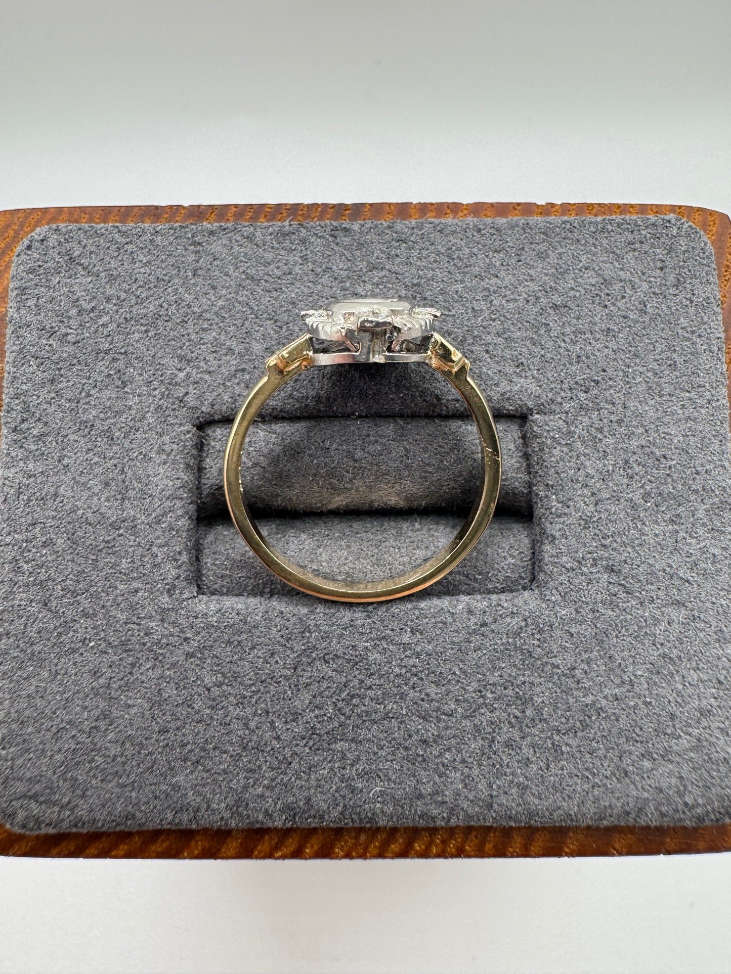 9ct gold iolite and diamond ring