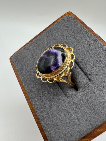 9ct gold blue John ring